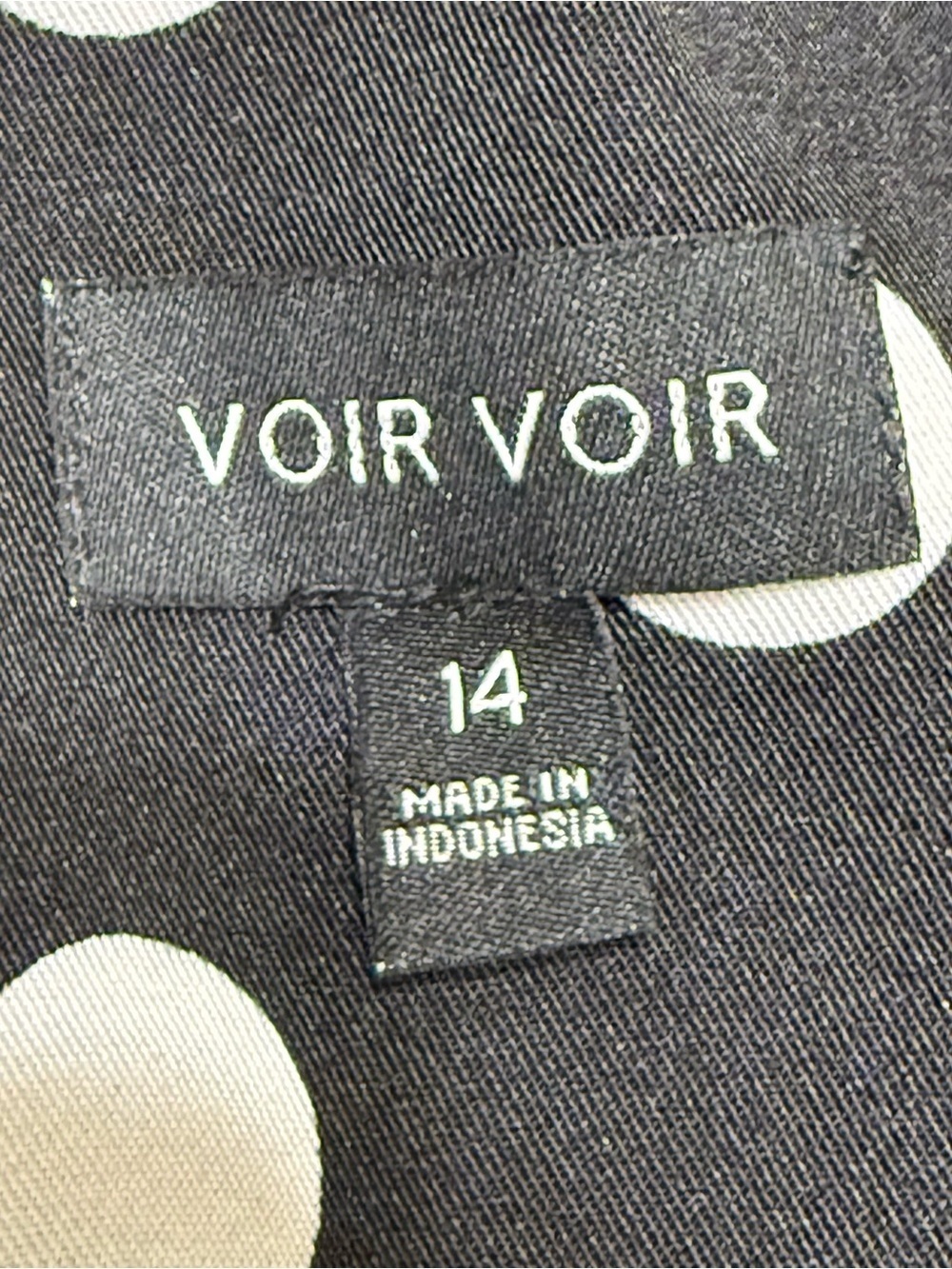 Voir Voir Dress Black White Polka Dot Sleeveless Swing A Line Stretch Size 14 - Picture 5 of 7